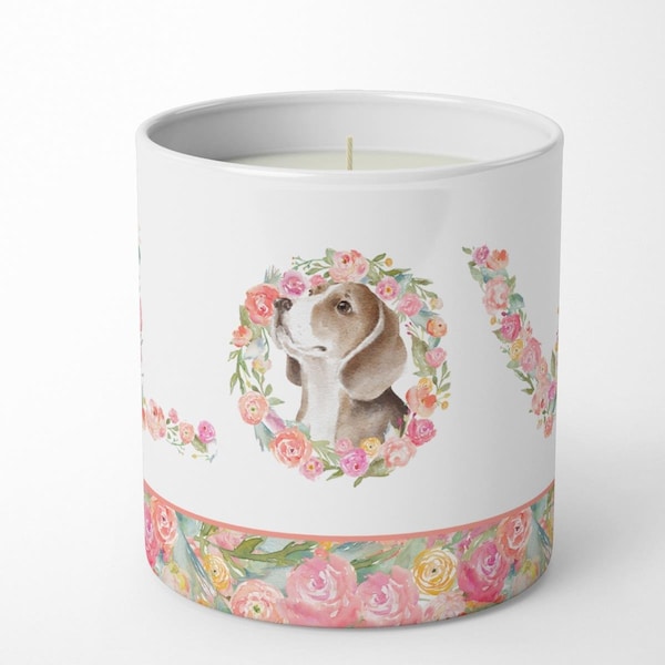 Carolines Treasures 3.75 x 3.25 in. Unisex Beagle No.5 Love 10 oz Decorative Soy Candle WDK4329CDL - main